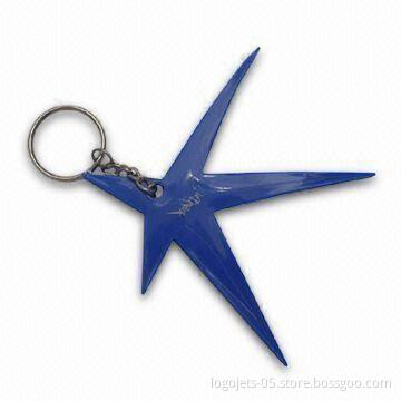 3-D Cubic PVC Keychain with Metal Keyring